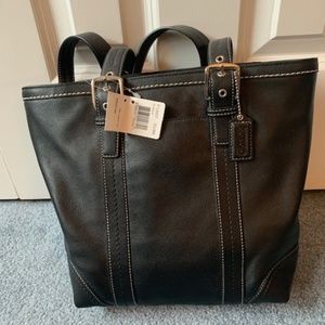Coach Black Leather Tote